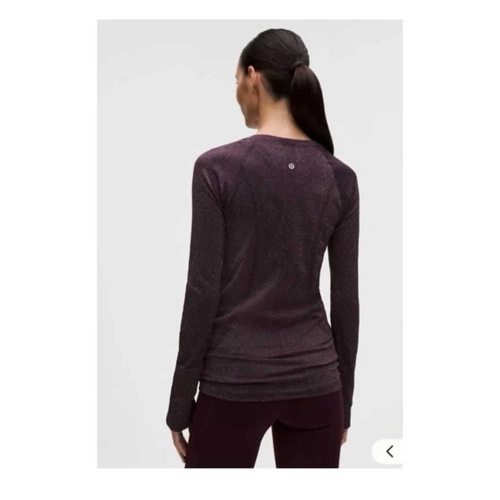 Swiftly Tech Long-Sleeve Shirt 2.0 Hip Length 10 Balck Plum/Rainbow‎ Lurex NWT